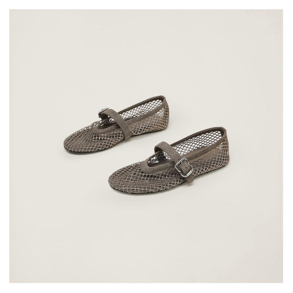 Rhinestone Mesh Mary Jane Flats