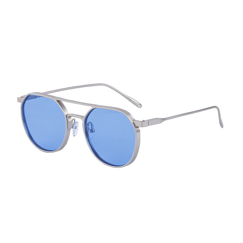 Aviator-Style Retro Metal Sunglasses