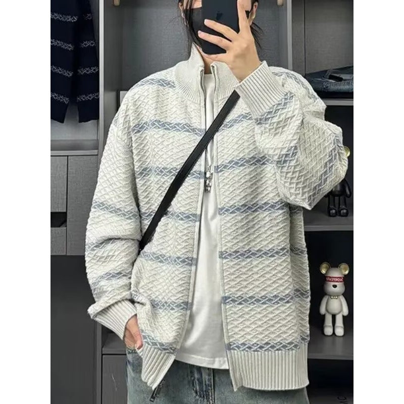 Stylish Knitted Zipper Cardigan
