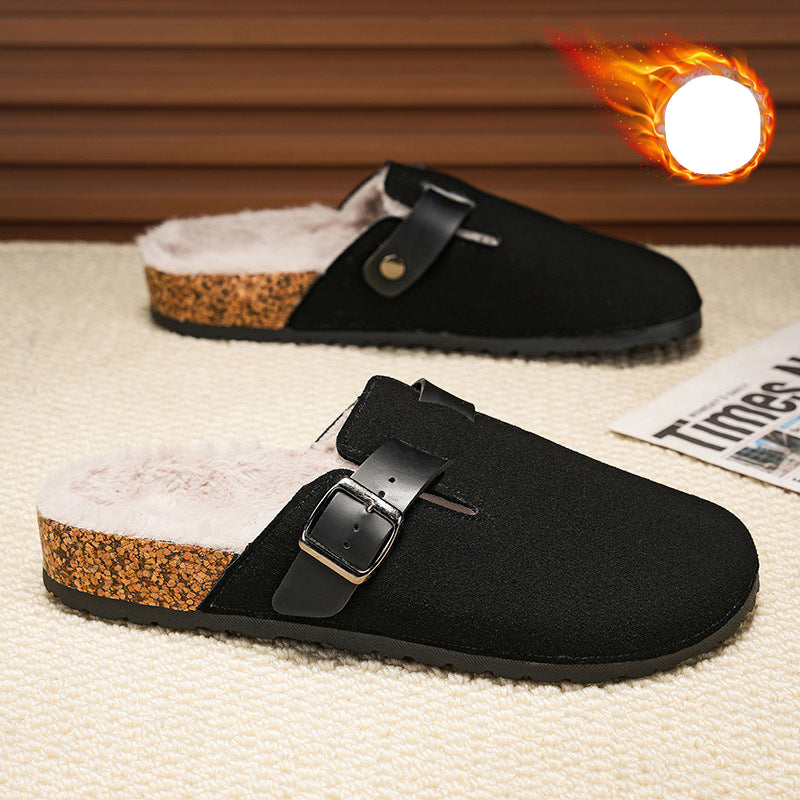 Premium Suede Buckle Mules