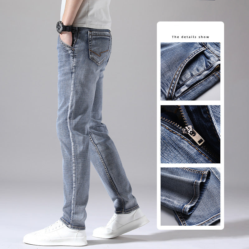 Light Wash Slim-Fit Denim Jeans