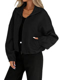 Textured High Neck Drawstring Jacket