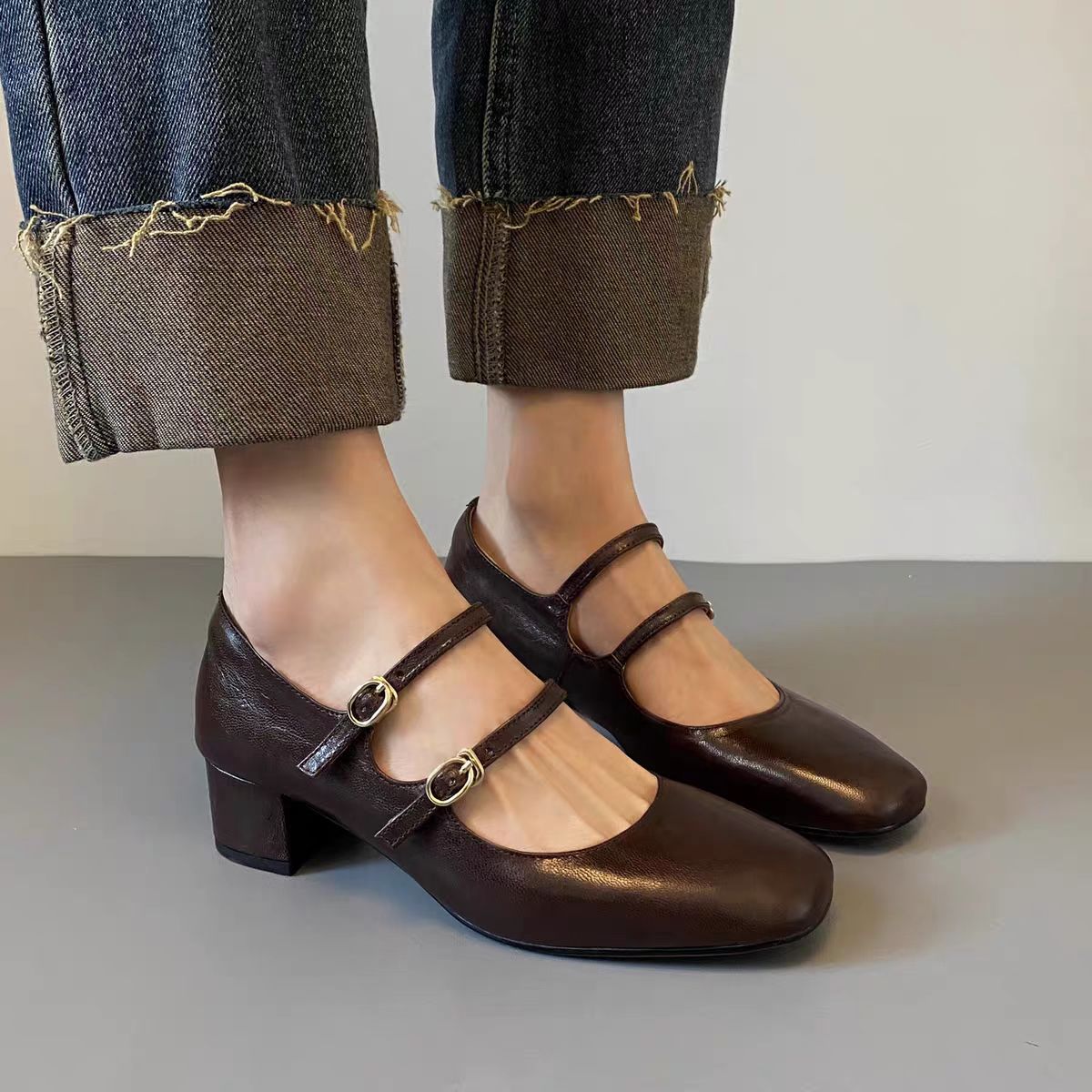 Metallic Mary Jane Heels
