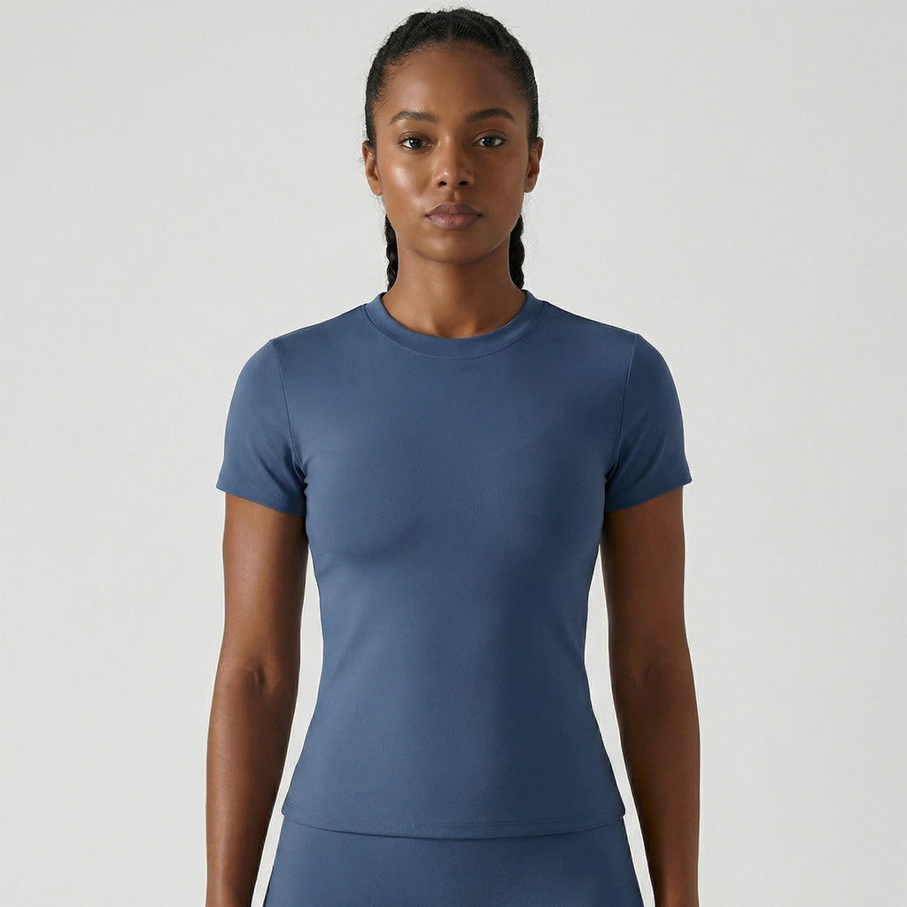 Slim-Fit Short-Sleeve Yoga Top
