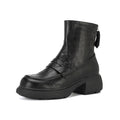 Leather Platform Ankle Boots