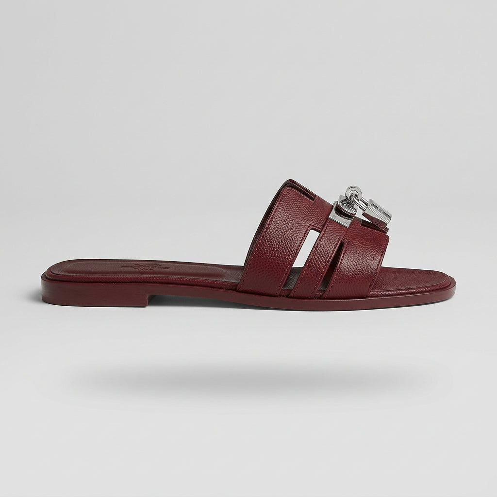 Lock-Buckle Slide Sandals