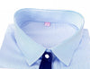 High-quality square neck concealed placket (short sleeves) with blue stripes