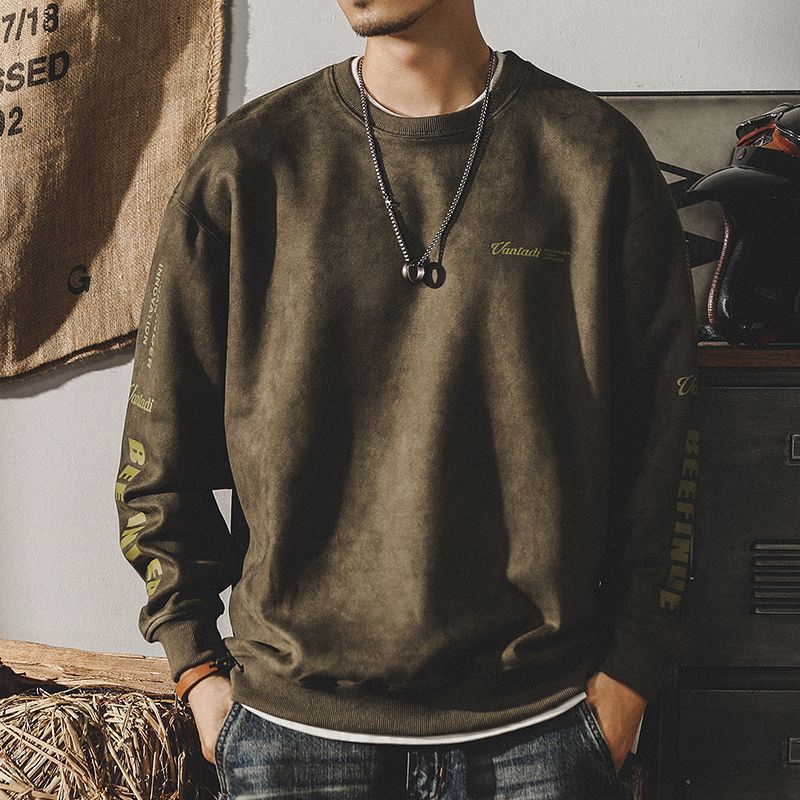 Retro Premium Suede Sweatshirt