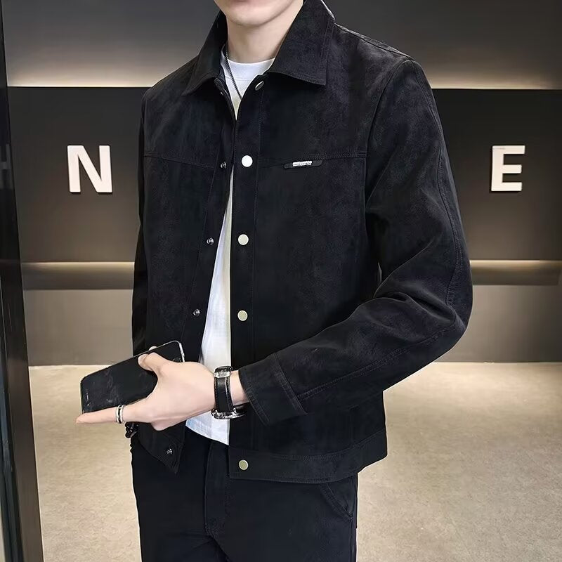 Suede-Texture Utility Jacket
