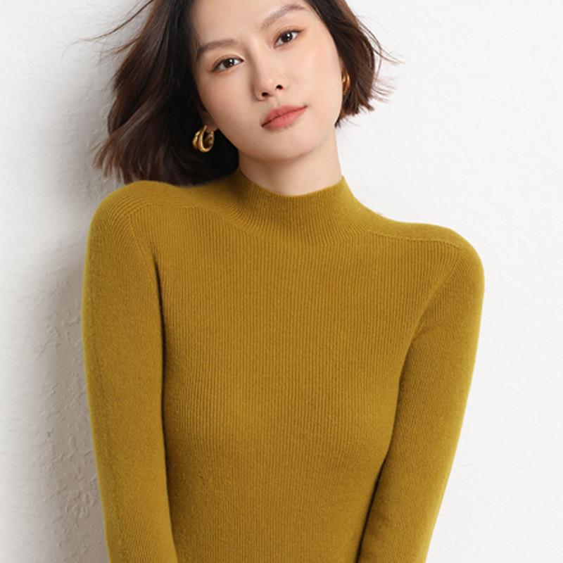 Ribbed Knit Mock Neck Sweater