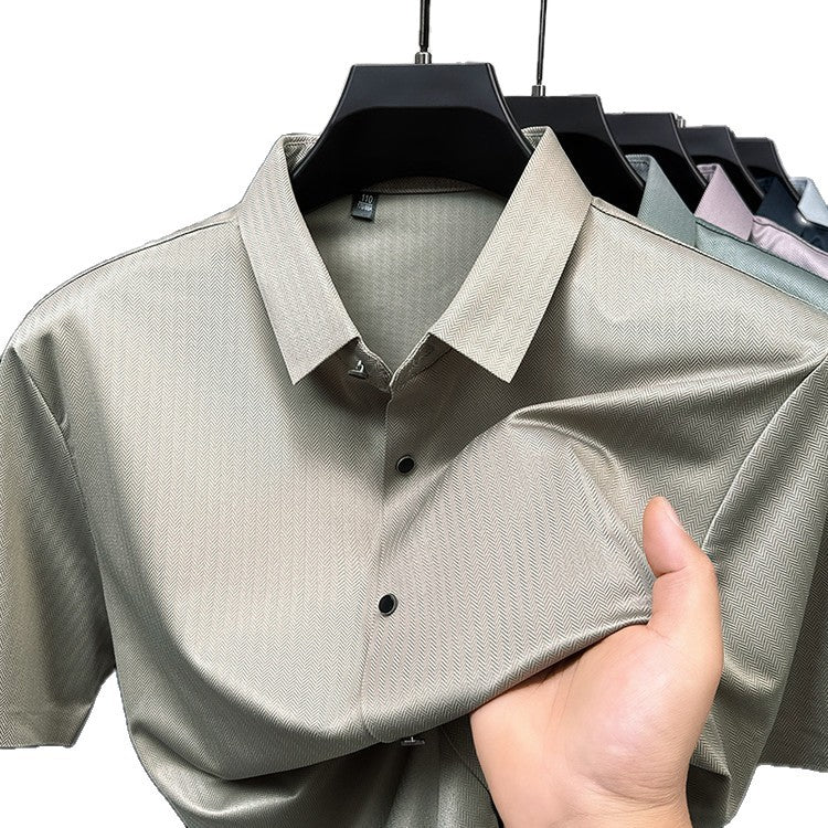 Mulberry Silk Herringbone Shirt