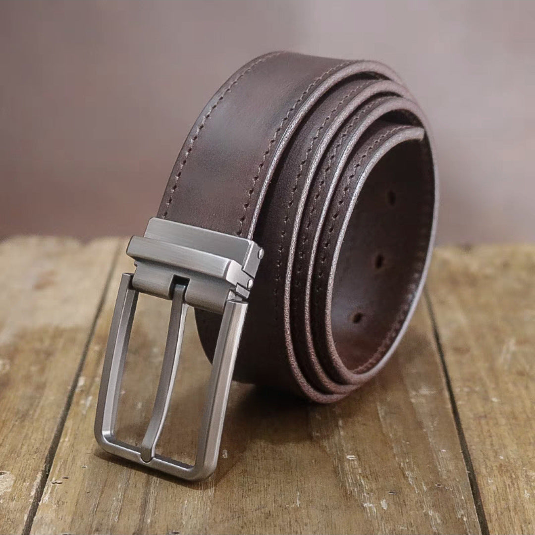 Classic Leather Pin Buckle Belt