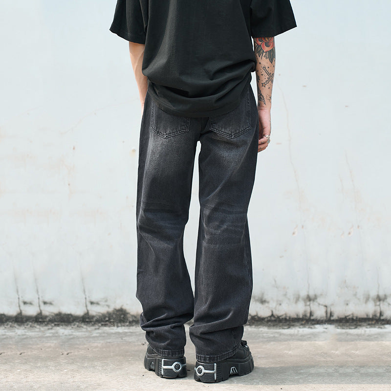 Wide-Leg Straight Jeans