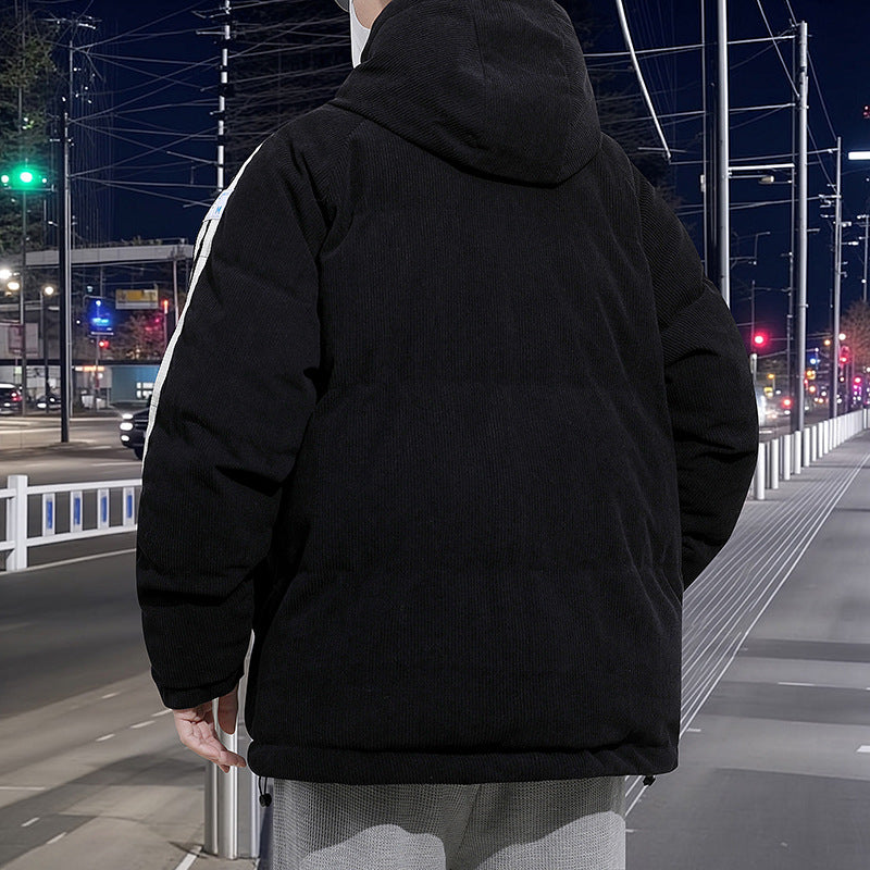 Striped Corduroy Puffer Jacket