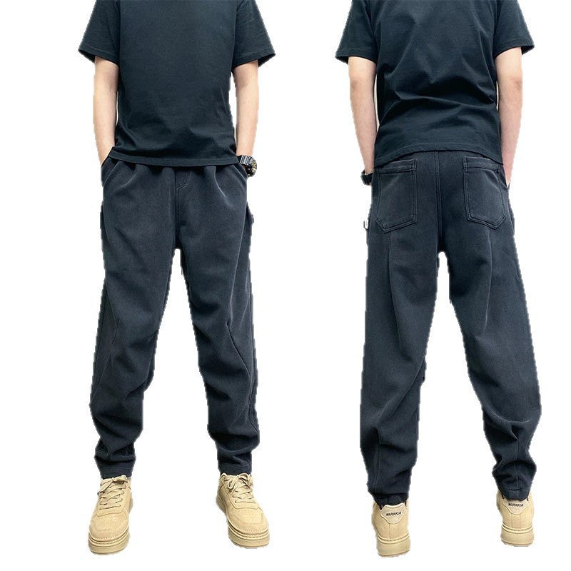 Washed Design Casual Trousers