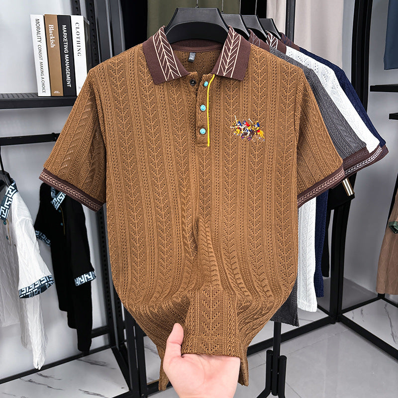 Embroidered Knit Polo