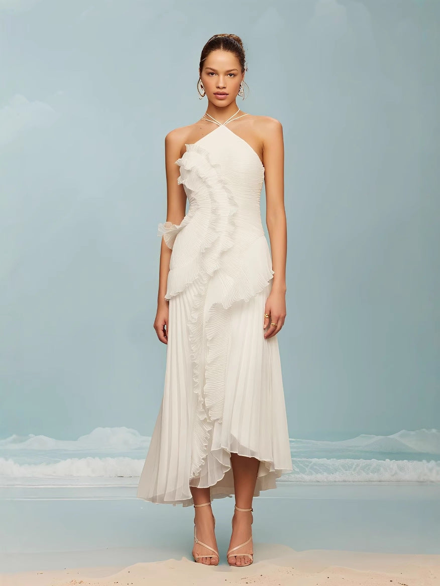 Pleated Halter Dress