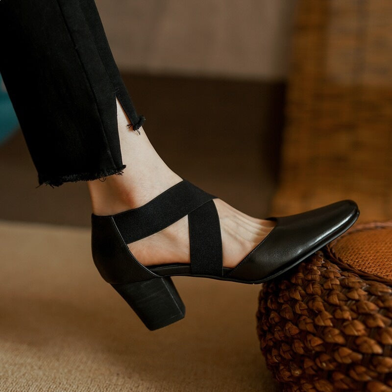 Cross-Strap Ballet Heels
