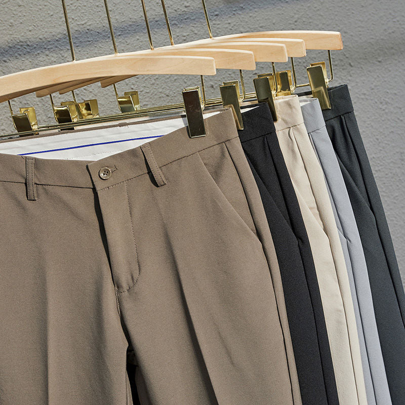 Modern Slim-Fit Drape Trousers