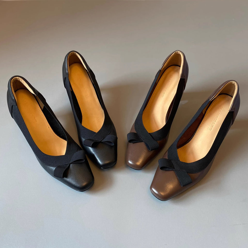 Square-Toe Bow Pumps