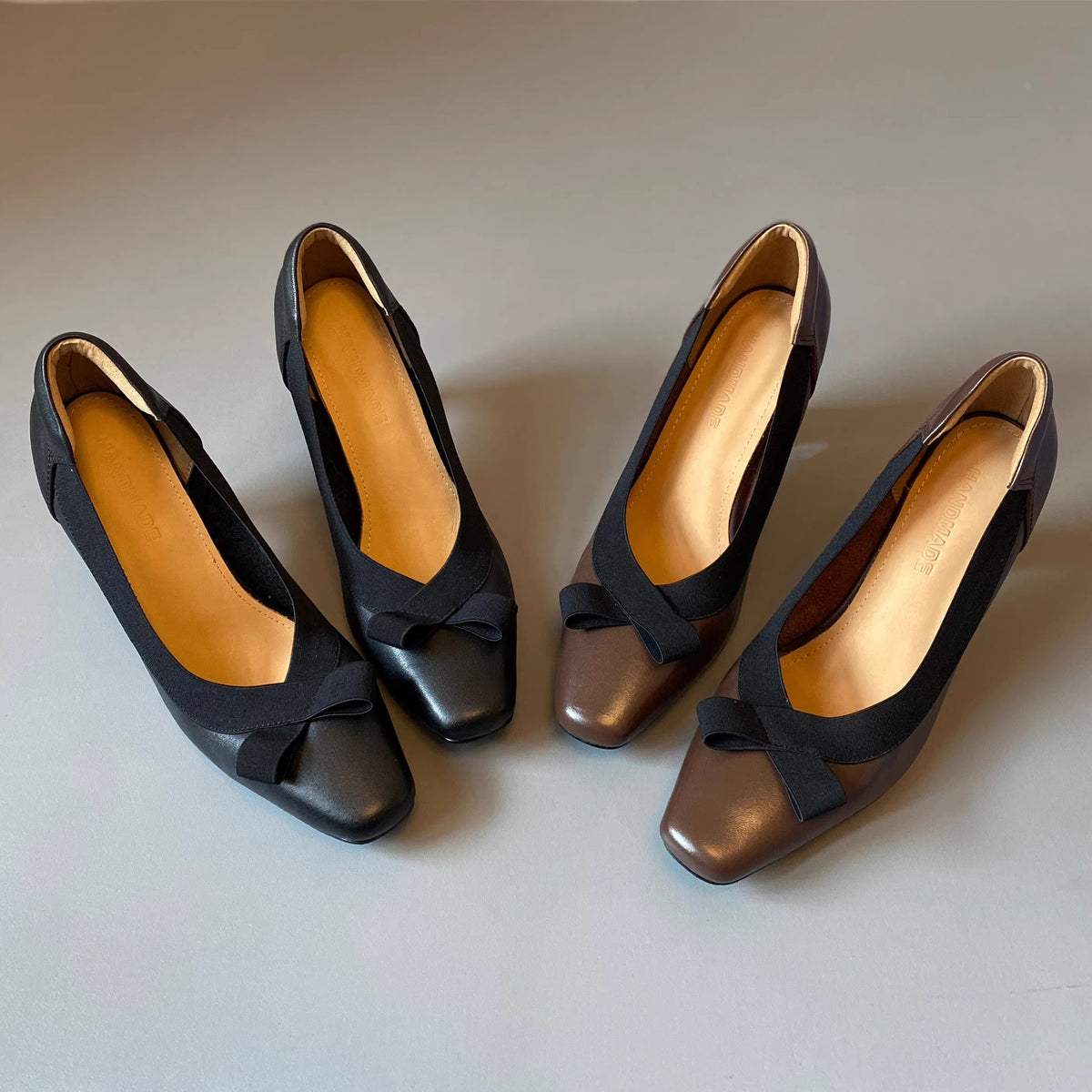 Square-Toe Bow Pumps