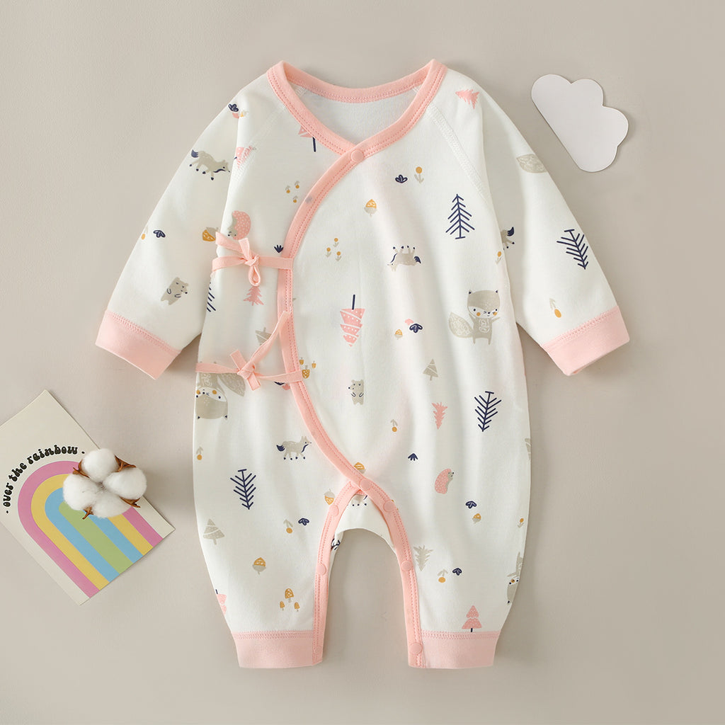 Cotton Butterfly-Style Baby Jumpsuit