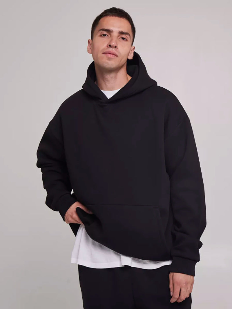 Oversized Terrycloth Drop-Shoulder Hoodie
