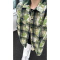 Plaid Splatter Print Overshirt