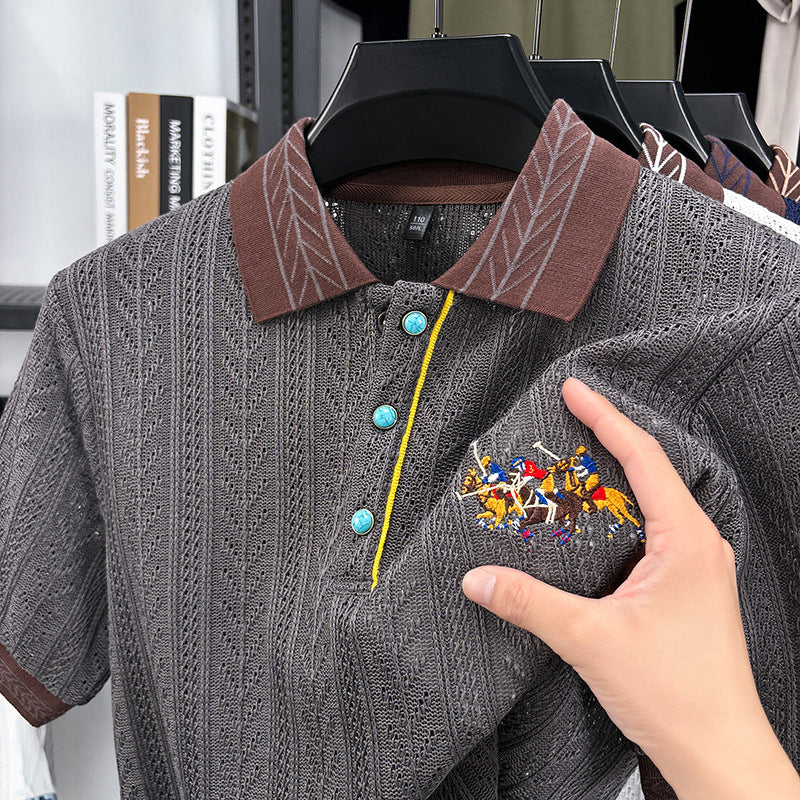 Embroidered Knit Polo