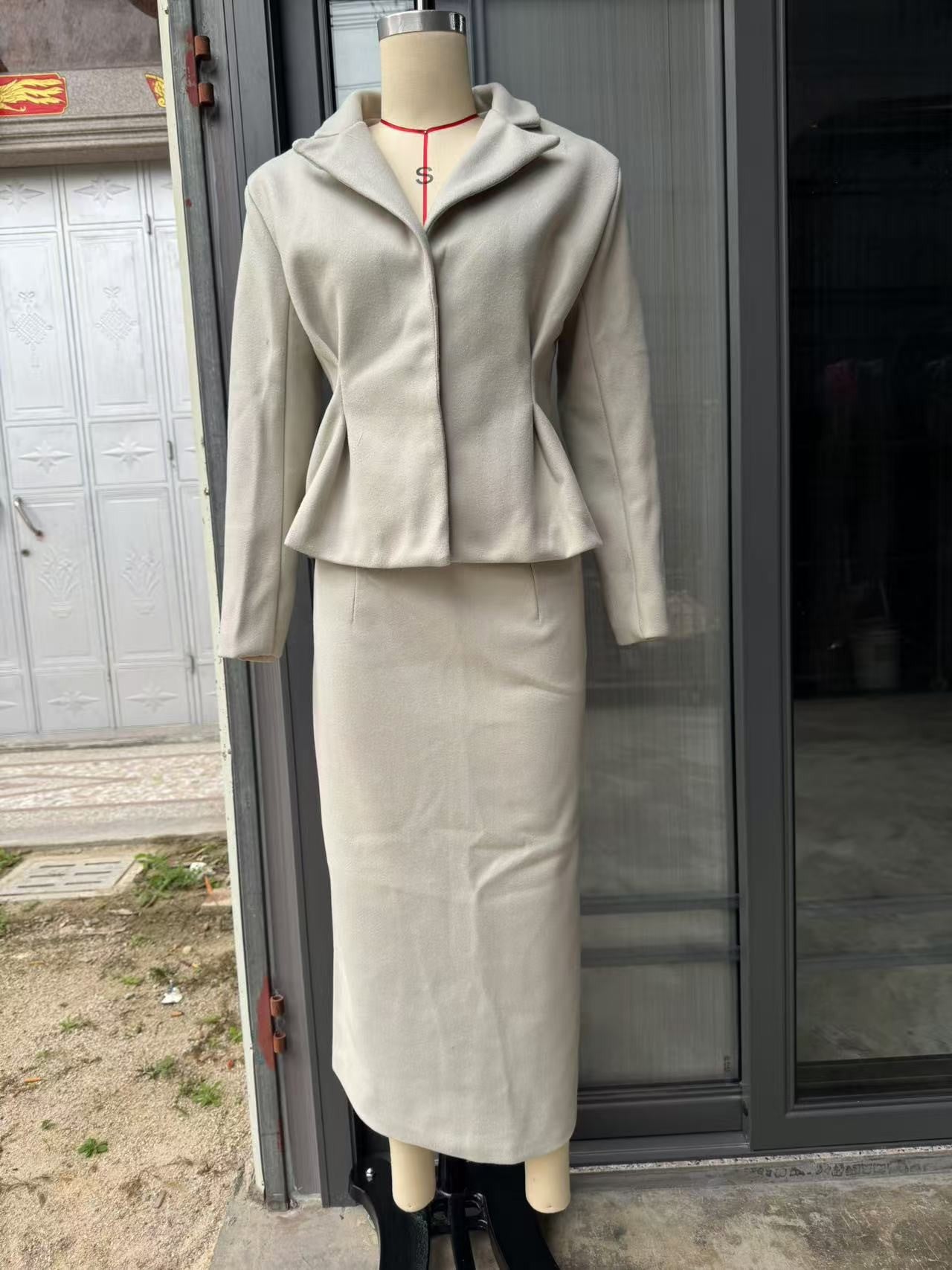 Peplum Blazer and Skirt Set