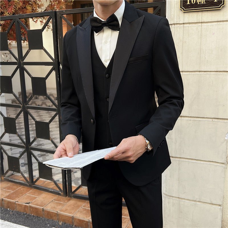 Slim-Fit Peak Lapel Three-Piece Tuxedo