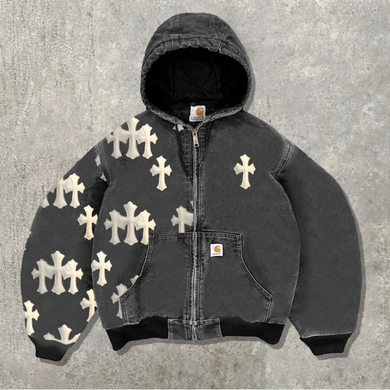 Men’s Hooded Utility Print Jacket