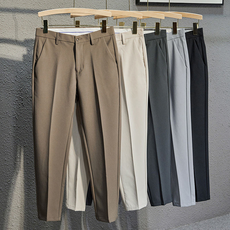 Modern Slim-Fit Drape Trousers