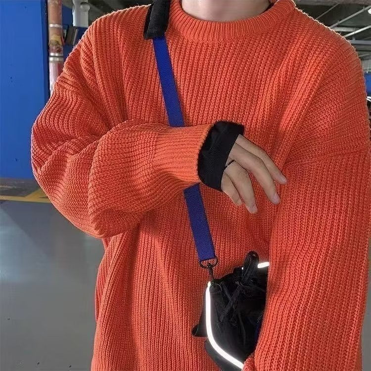 Men's Retro Round-Neck Sweater