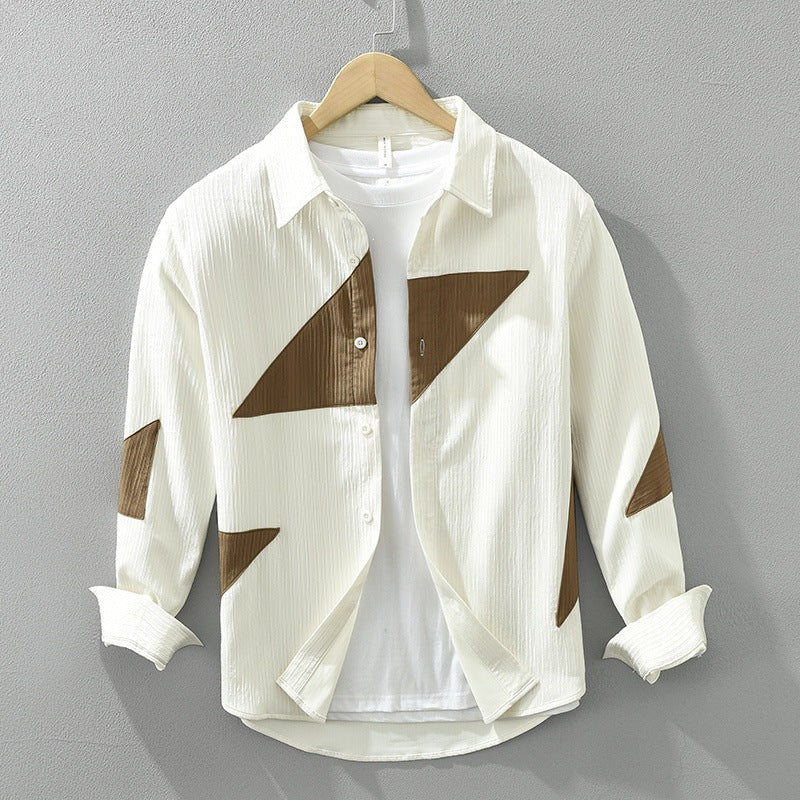 Geometric Patchwork Button Down
