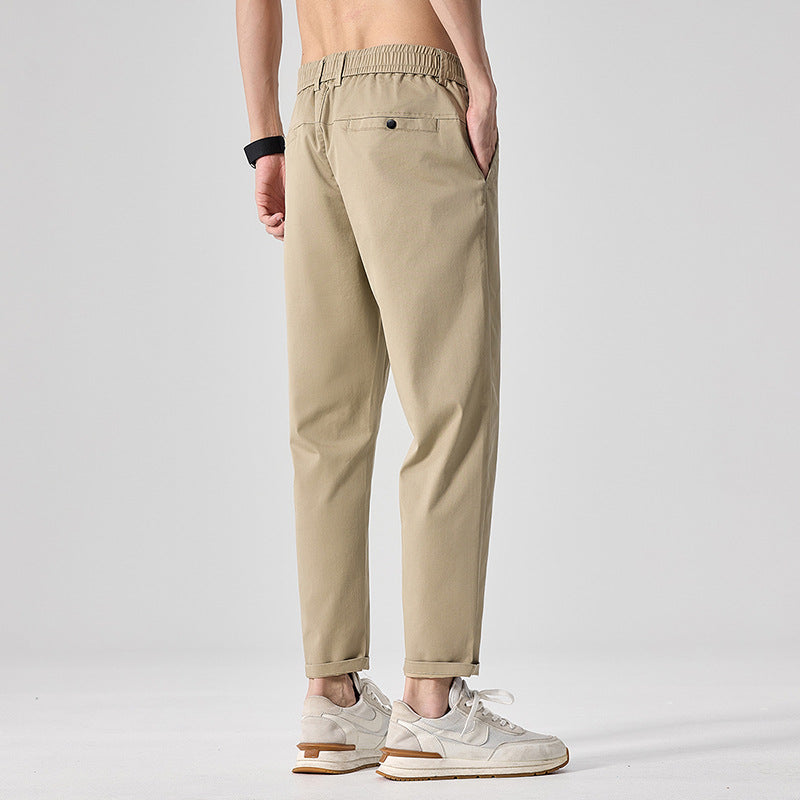 Men’s Slim-Fit Cropped Casual Trousers