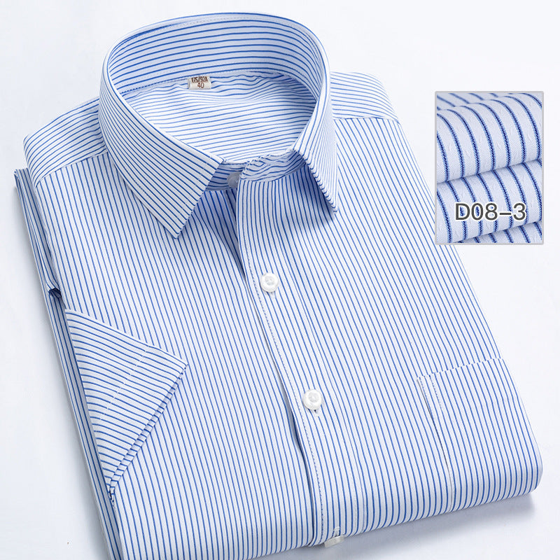 Men's Striped Short-Sleeved Business Shirt