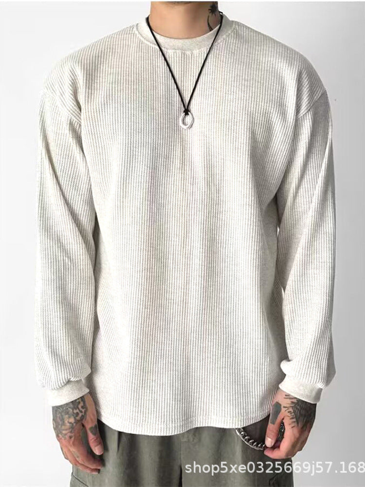 Waffle Knit Long-Sleeve Top