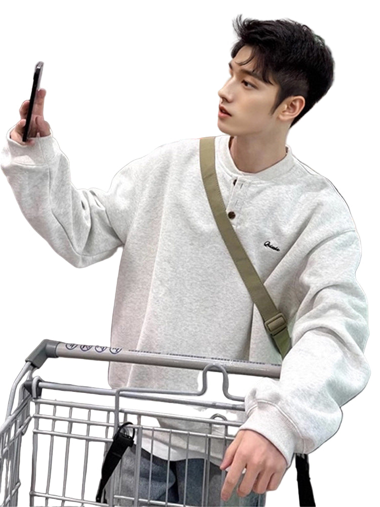 Collarless Knit Pullover