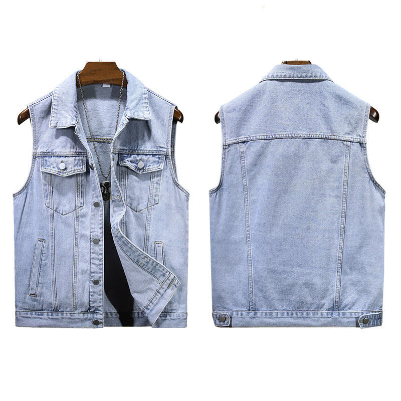 Trendy Sleeveless Denim Vest