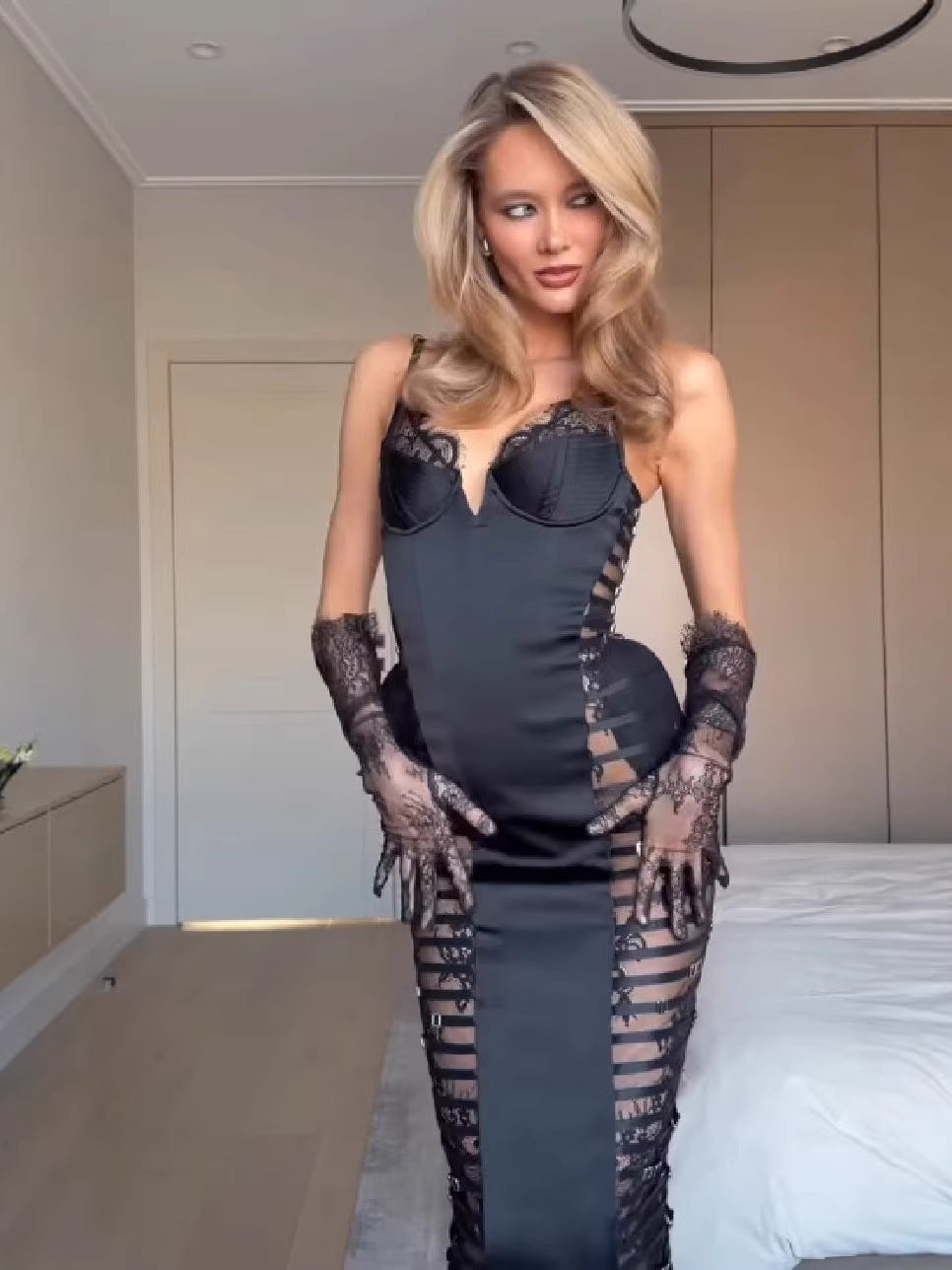 The Lace Panel Corset Dress