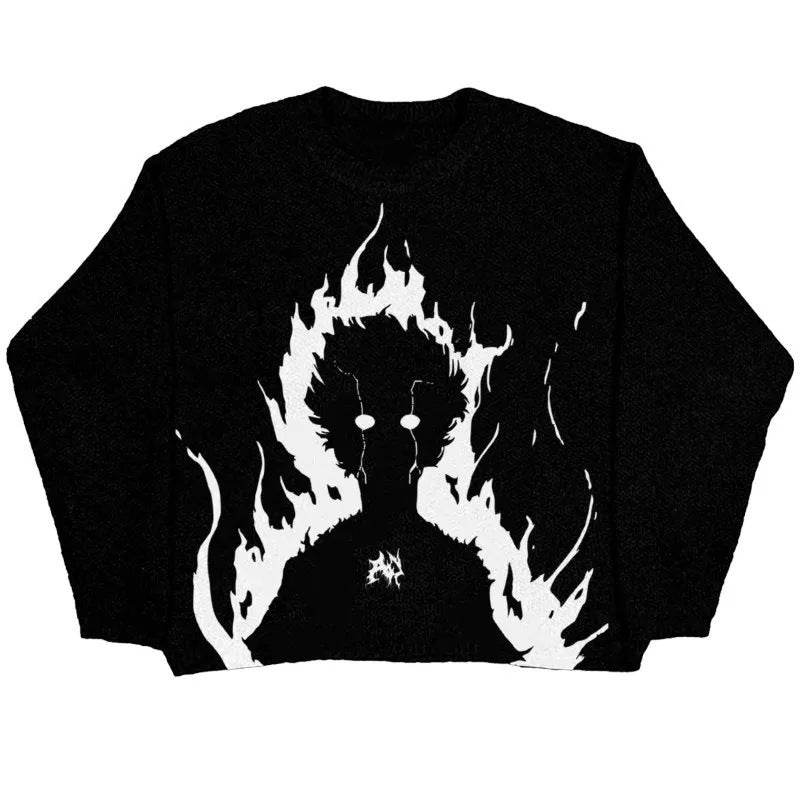 Graphic Oversized Knit Sweater