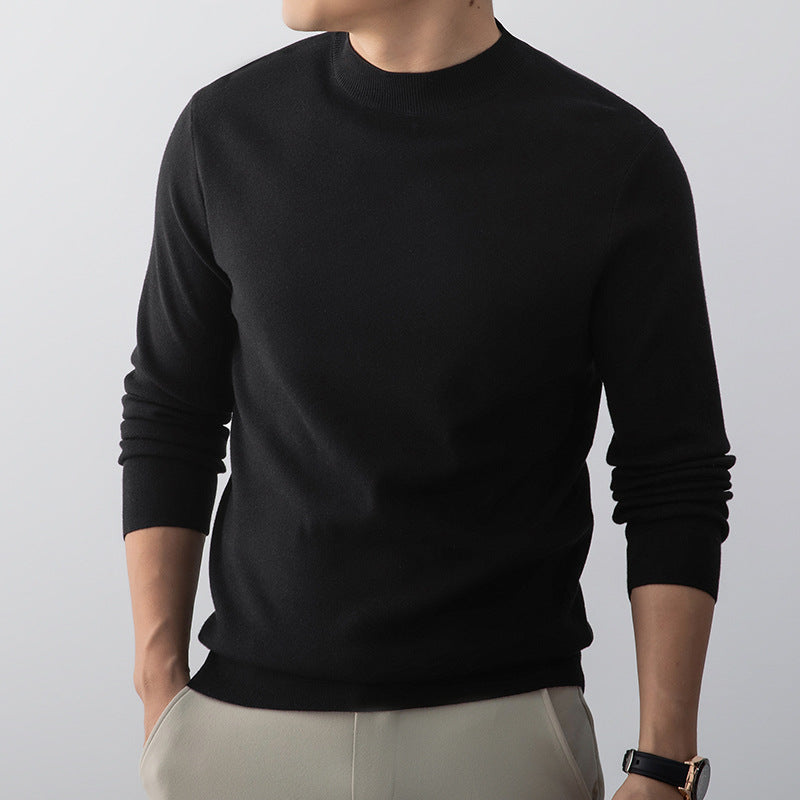 Men's Mock Neck Knitted Sweater