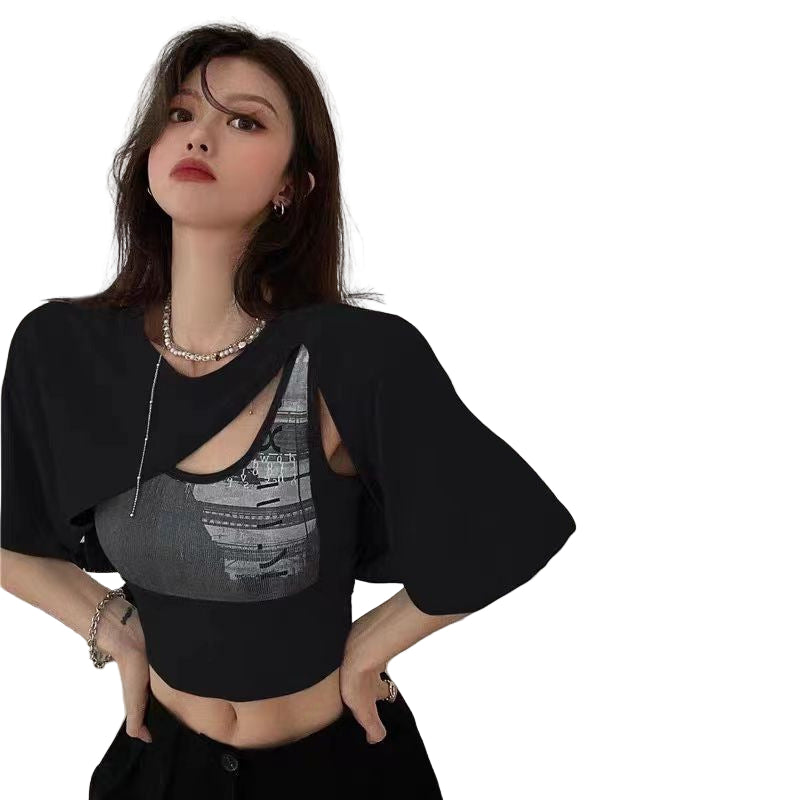 Cutout Layered Crop Top