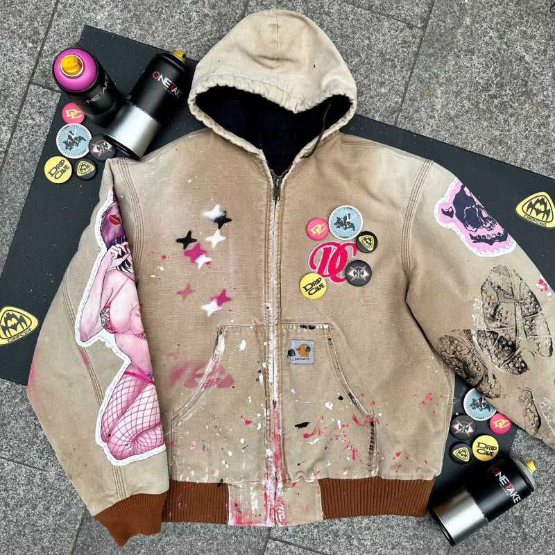 Men’s Hooded Utility Print Jacket