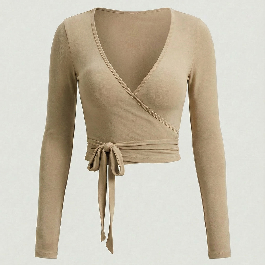 Lace-Up Long-Sleeve Yoga Top
