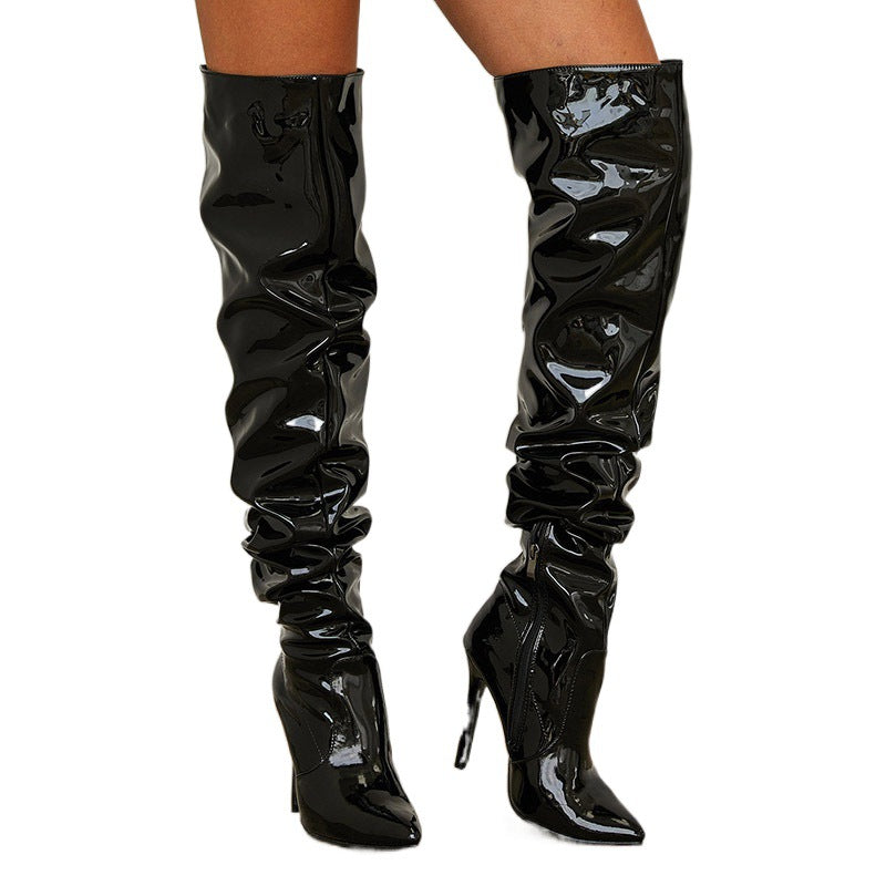 Pointed-Toe Stiletto Tall Boots