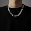 11mm wide [tide freedom] Cuban necklace [all-over titanium steel] chain length is about 50cm