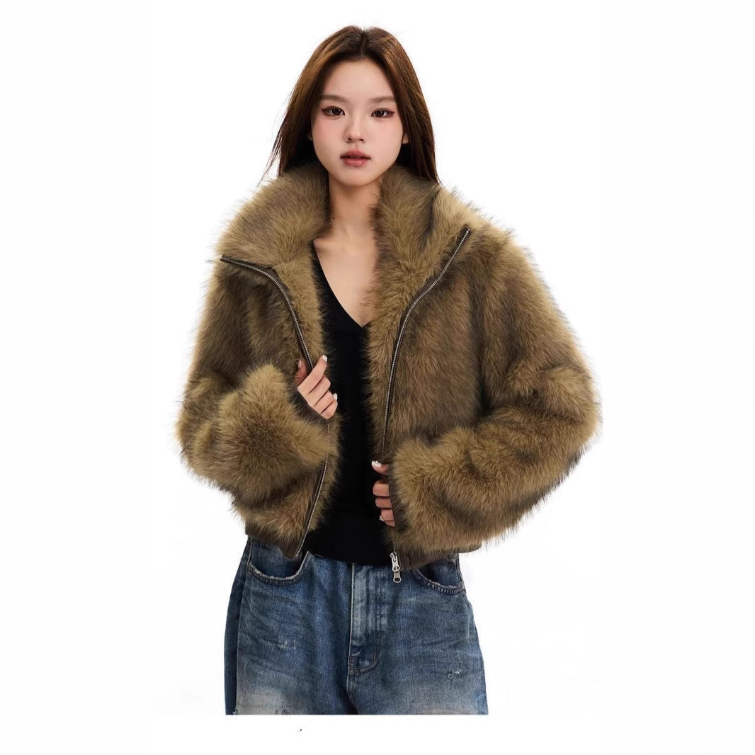 Faux Fur Bomber Jacket