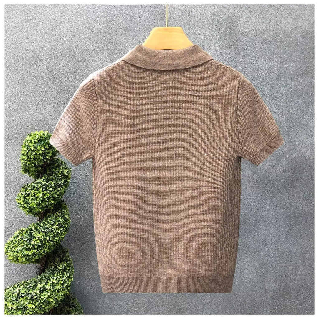 Textured Knit Polo Shirt